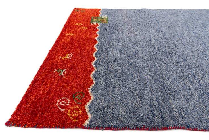 Detail image of 4' x 5' 10 Hand Knotted Gabbeh Wool Rug