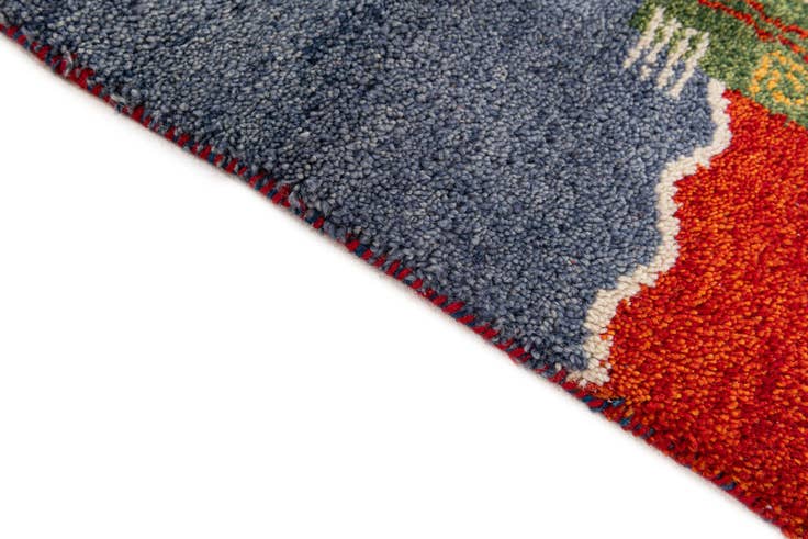 Detail image of 4' x 5' 10 Hand Knotted Gabbeh Wool Rug