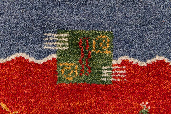 4' x 5' 10 Hand Knotted Gabbeh Wool Rug