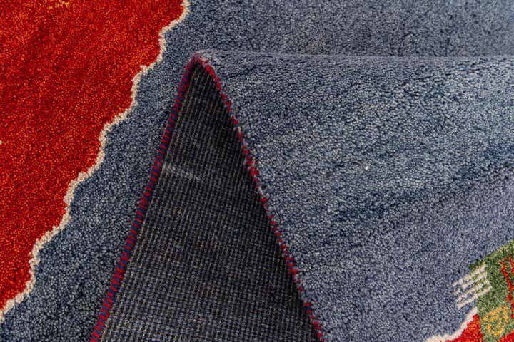 4' x 5' 10 Hand Knotted Gabbeh Wool Rug
