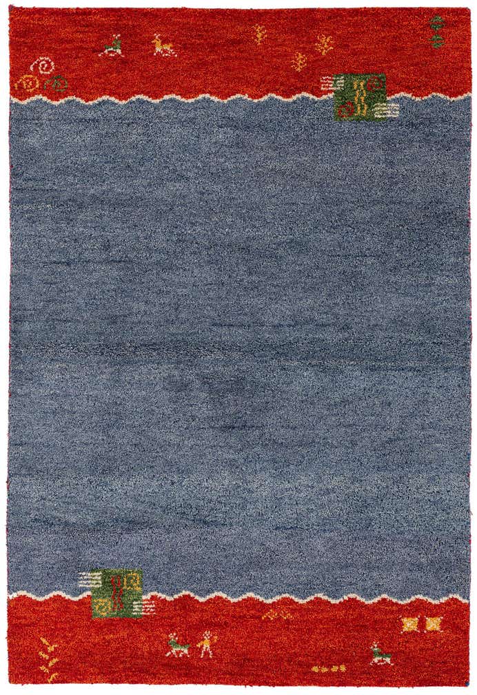 4' x 5' 10 Hand Knotted Gabbeh Wool Rug