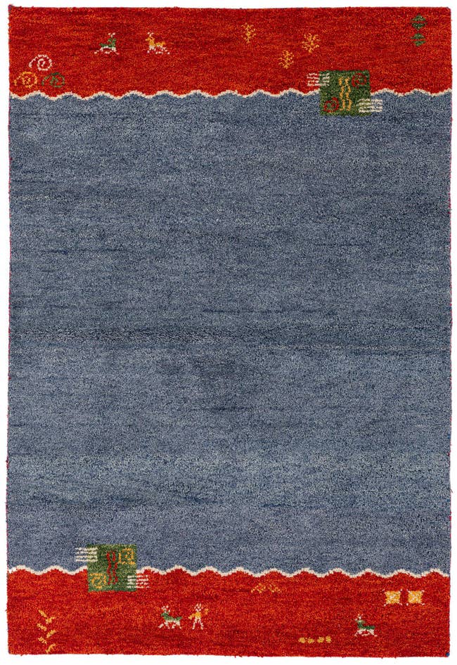 Detail image of 4' x 5' 10 Hand Knotted Gabbeh Wool Rug