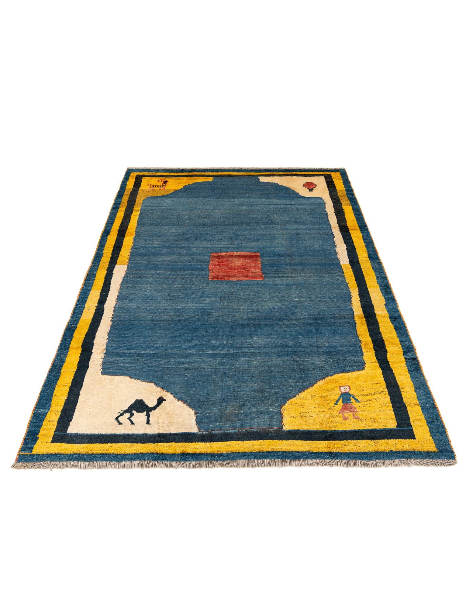 7' x 9' 6 Hand Knotted Gabbeh Persian Wool Rug