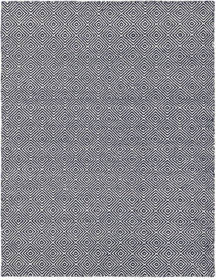 Detail image of 4' 1 x 6' 1 Hand Woven Geo Trellis Flatweave Rug