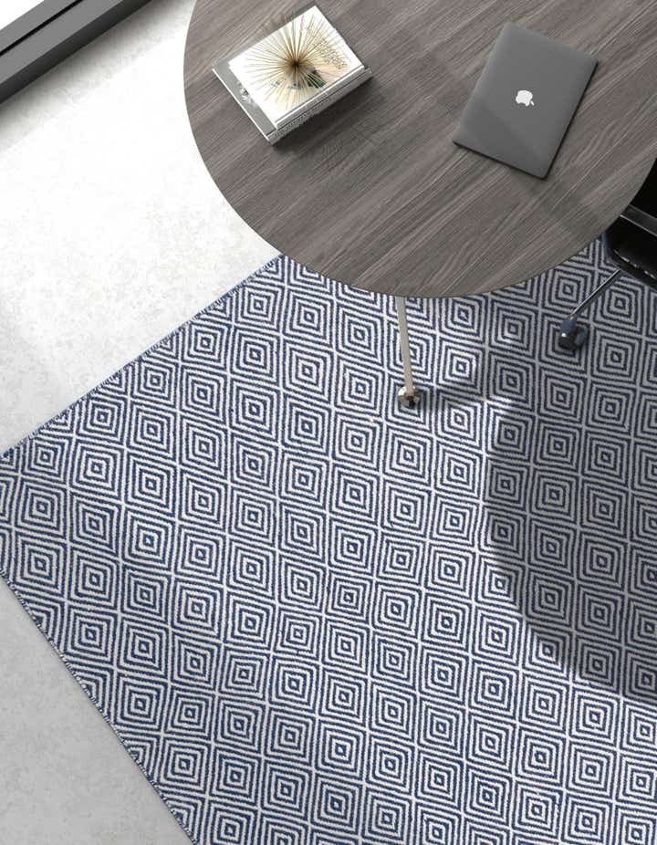 9' x 12' Hand Woven Geo Trellis Flatweave Rug