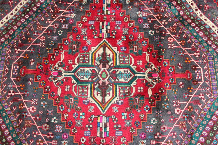 Detail image of 6' 11 x 10' 6 Hand Knotted Ghashghaei Persian Wool Rug