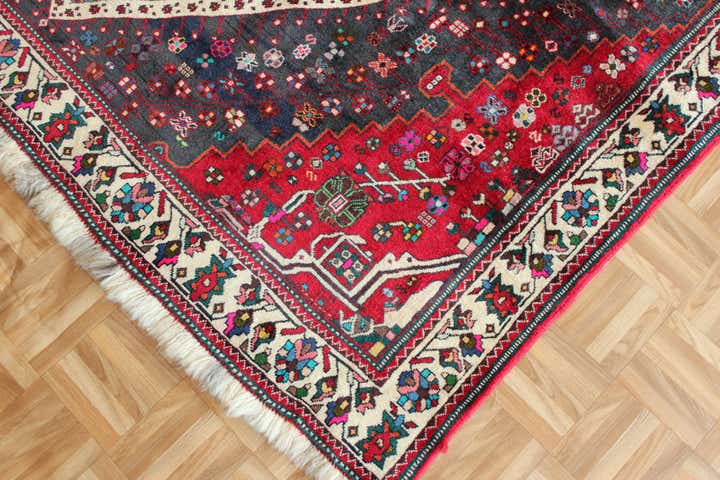 6' 11 x 10' 6 Hand Knotted Ghashghaei Persian Wool Rug