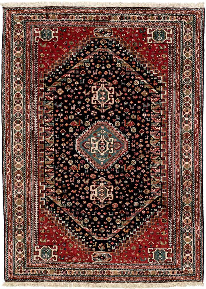 6' 4 x 9' 9 Hand Knotted Ghashghaei Wool Rug
