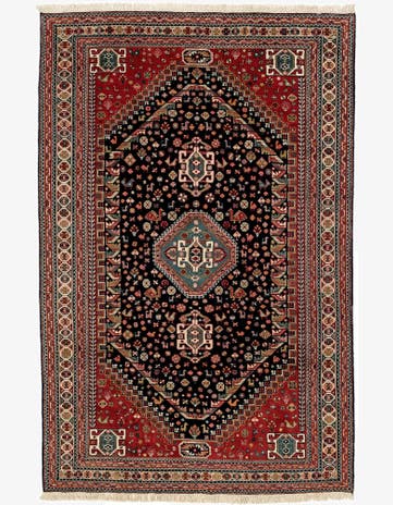 6' 4 x 9' 9 Hand Knotted Ghashghaei Wool Rug