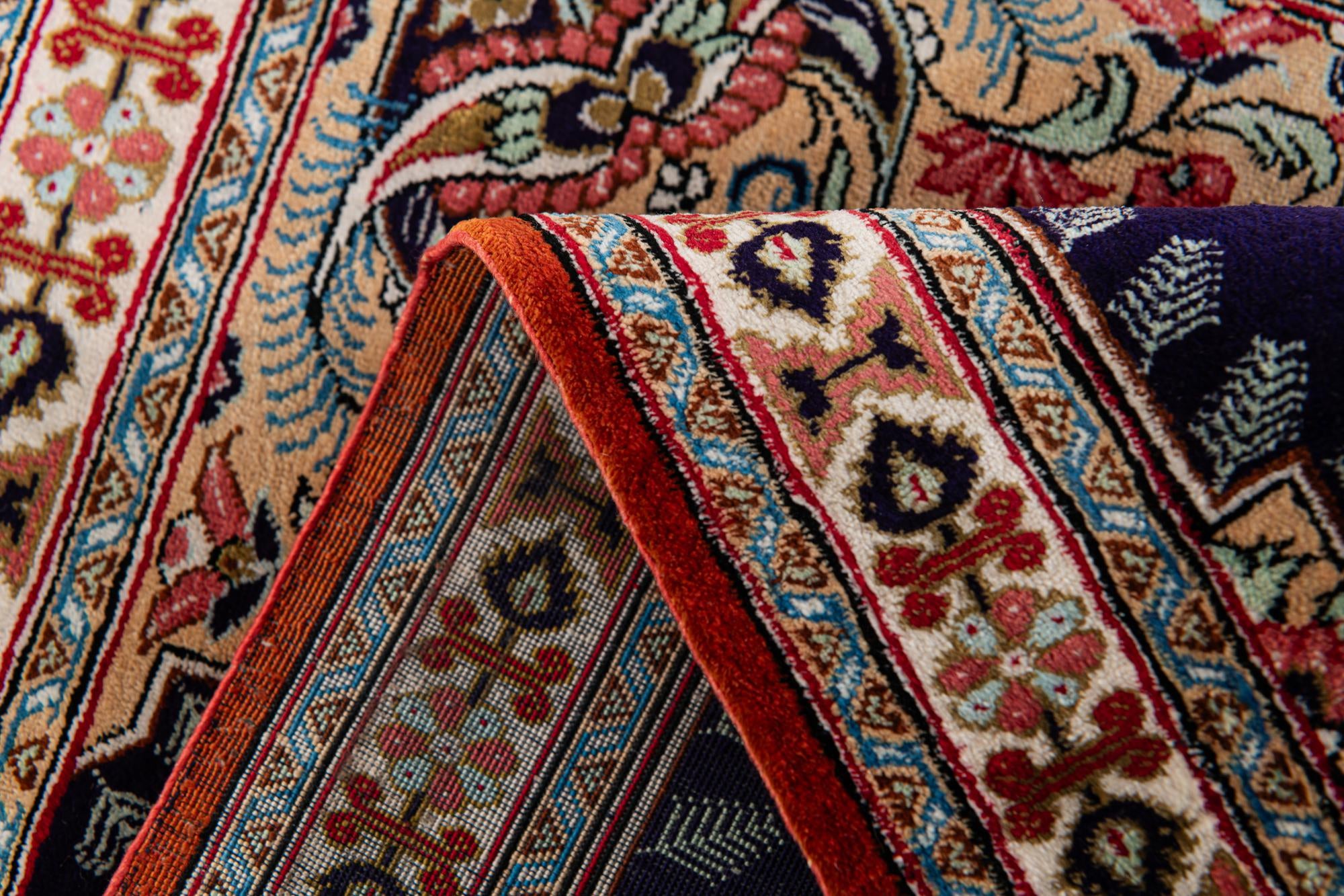 1' 10 x 2' 9 Hand Knotted Ghom Silk Persian Rug