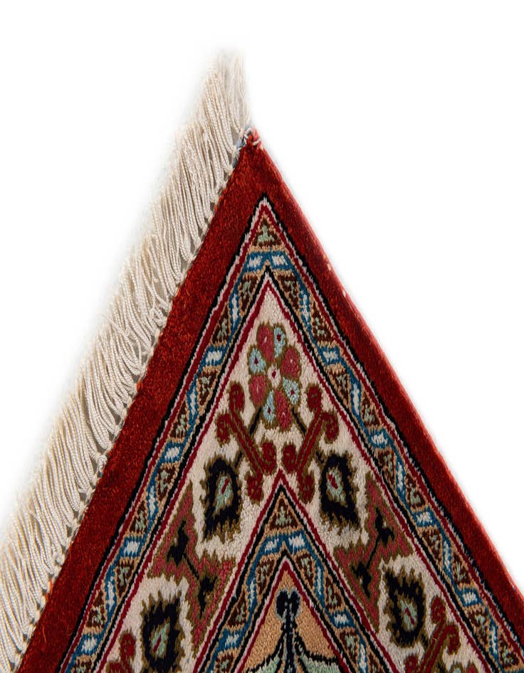 Detail image of 1' 10 x 2' 9  Hand Knotted Ghom Silk Persian Rug