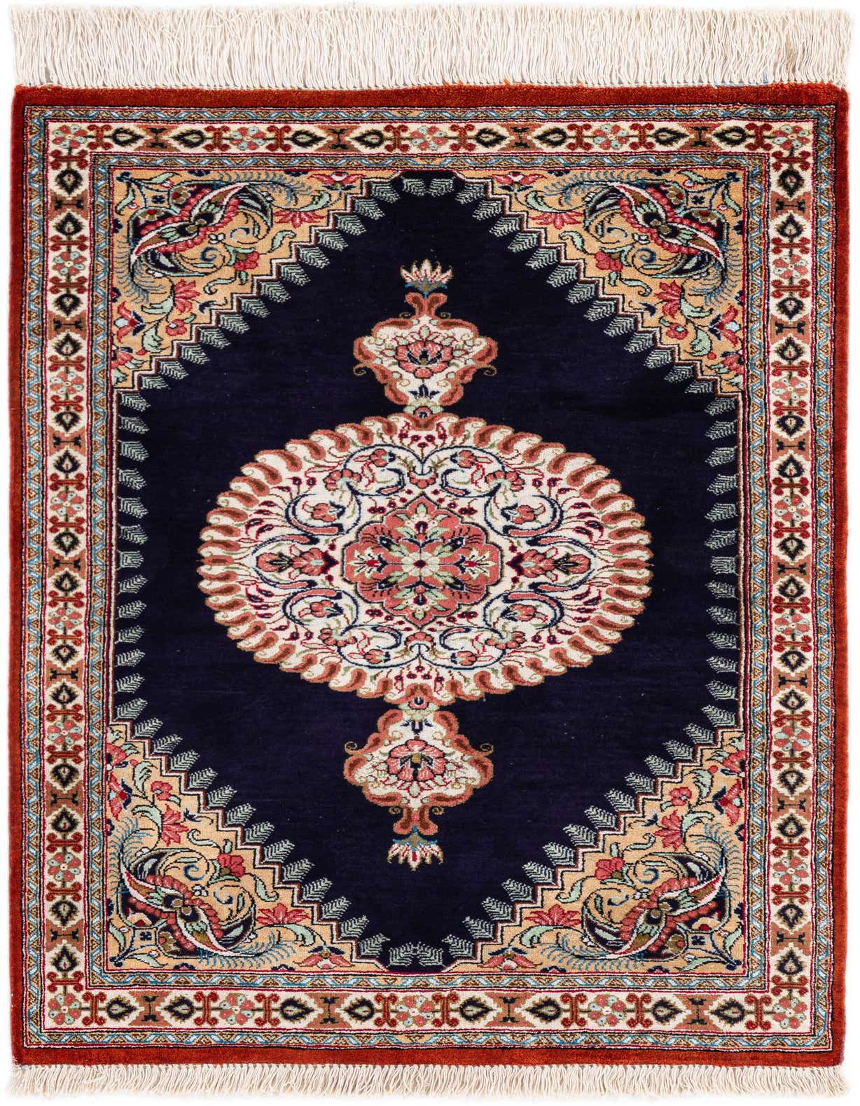1' 10 x 2' 9 Hand Knotted Ghom Silk Persian Rug