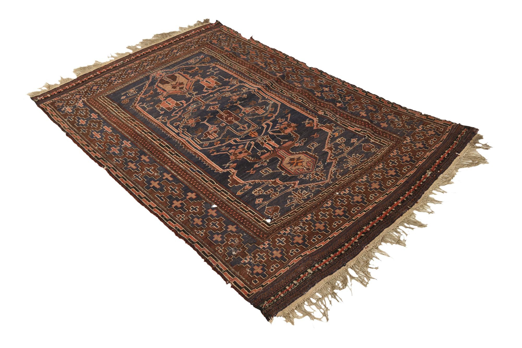 3' 8 x 6' 3 Hand Knotted Ghoochan Persian Wool Rug