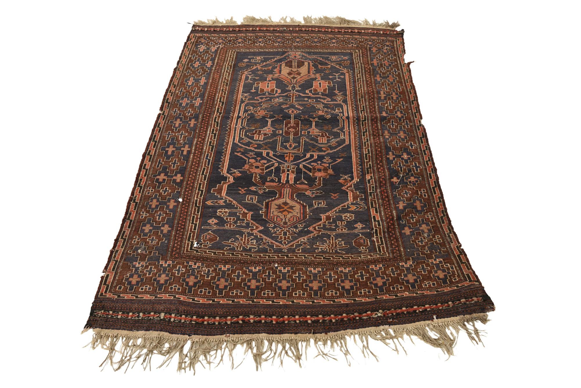 3' 8 x 6' 3 Hand Knotted Ghoochan Persian Wool Rug