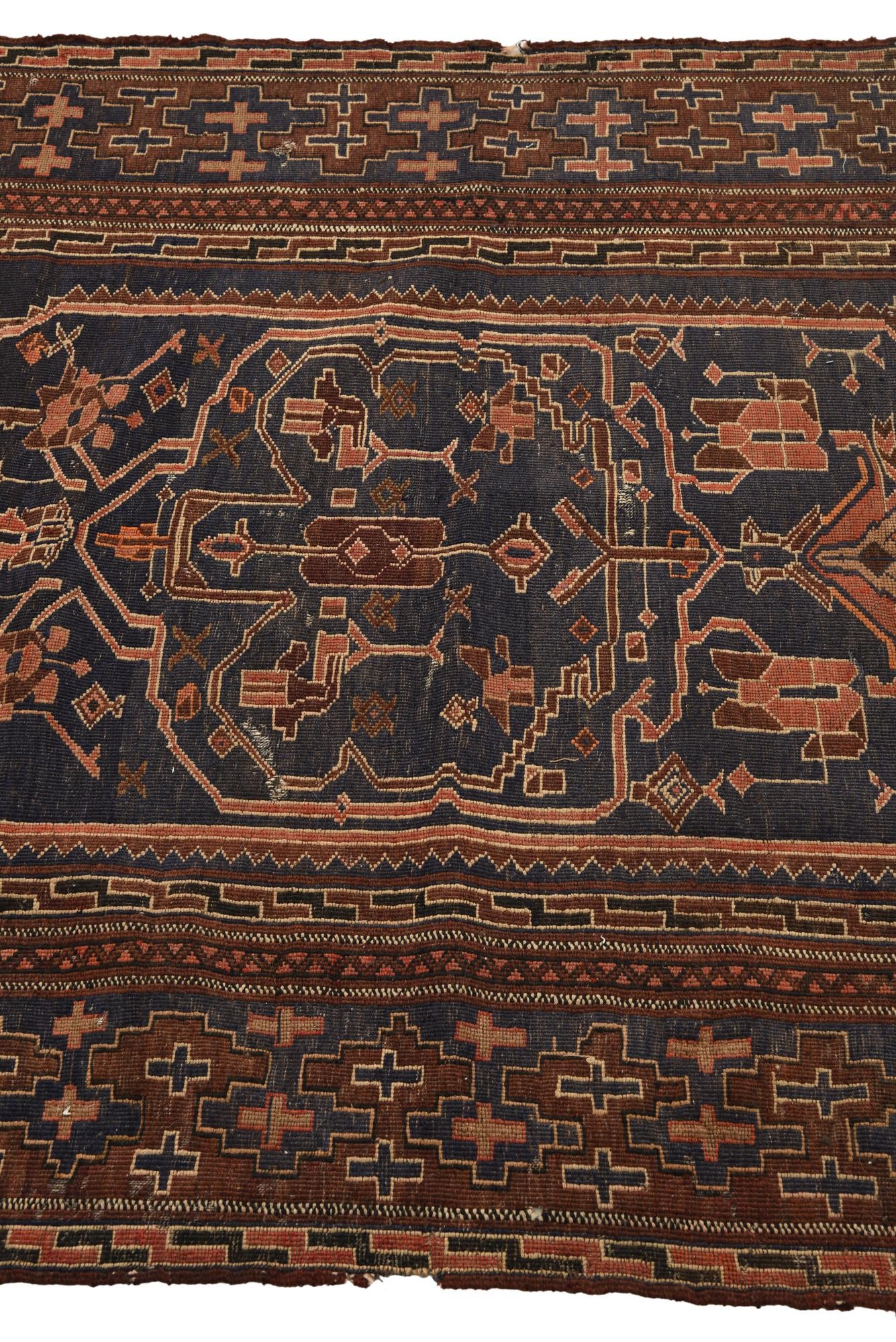 3' 8 x 6' 3 Hand Knotted Ghoochan Persian Wool Rug