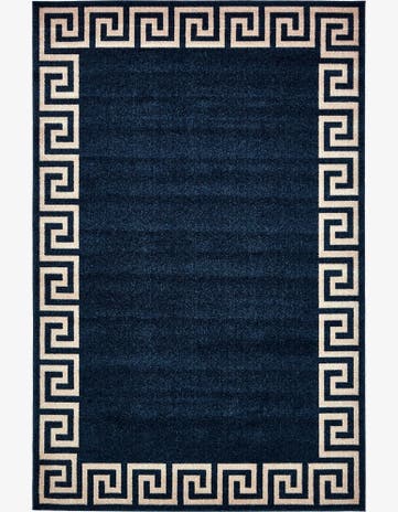 Navy Blue Greek Key Rug
