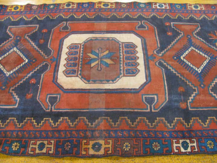4' 3 x 9' 3 Hand Knotted Hamedan Persian Wool Rug