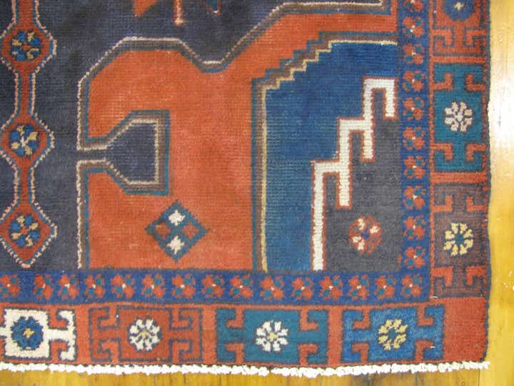 4' 3 x 9' 3 Hand Knotted Hamedan Persian Wool Rug