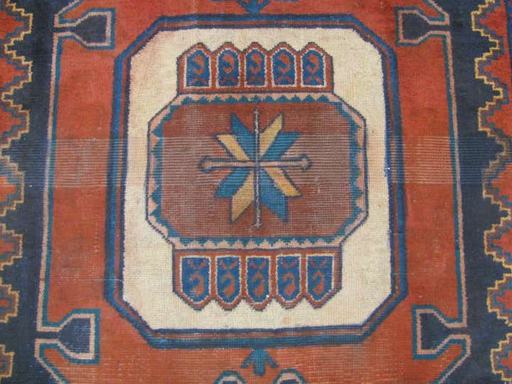 4' 3 x 9' 3 Hand Knotted Hamedan Persian Wool Rug