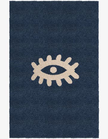 Navy Blue Handtufted Wool Rug