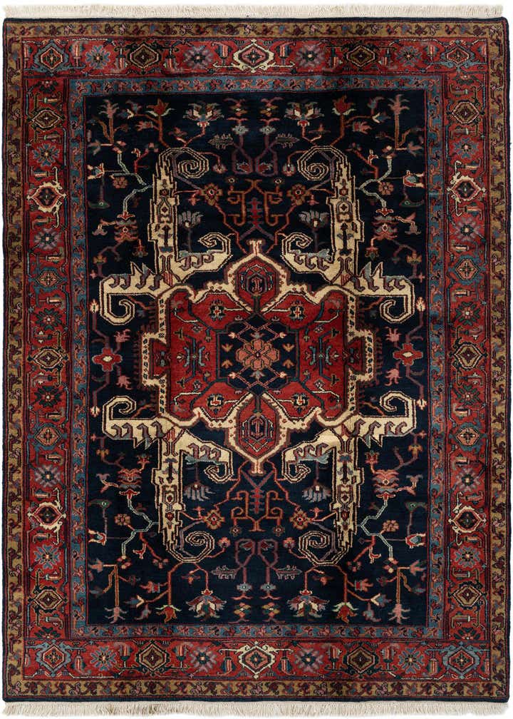 6' 7 x 9' 10 Hand Knotted Heriz Wool Rug