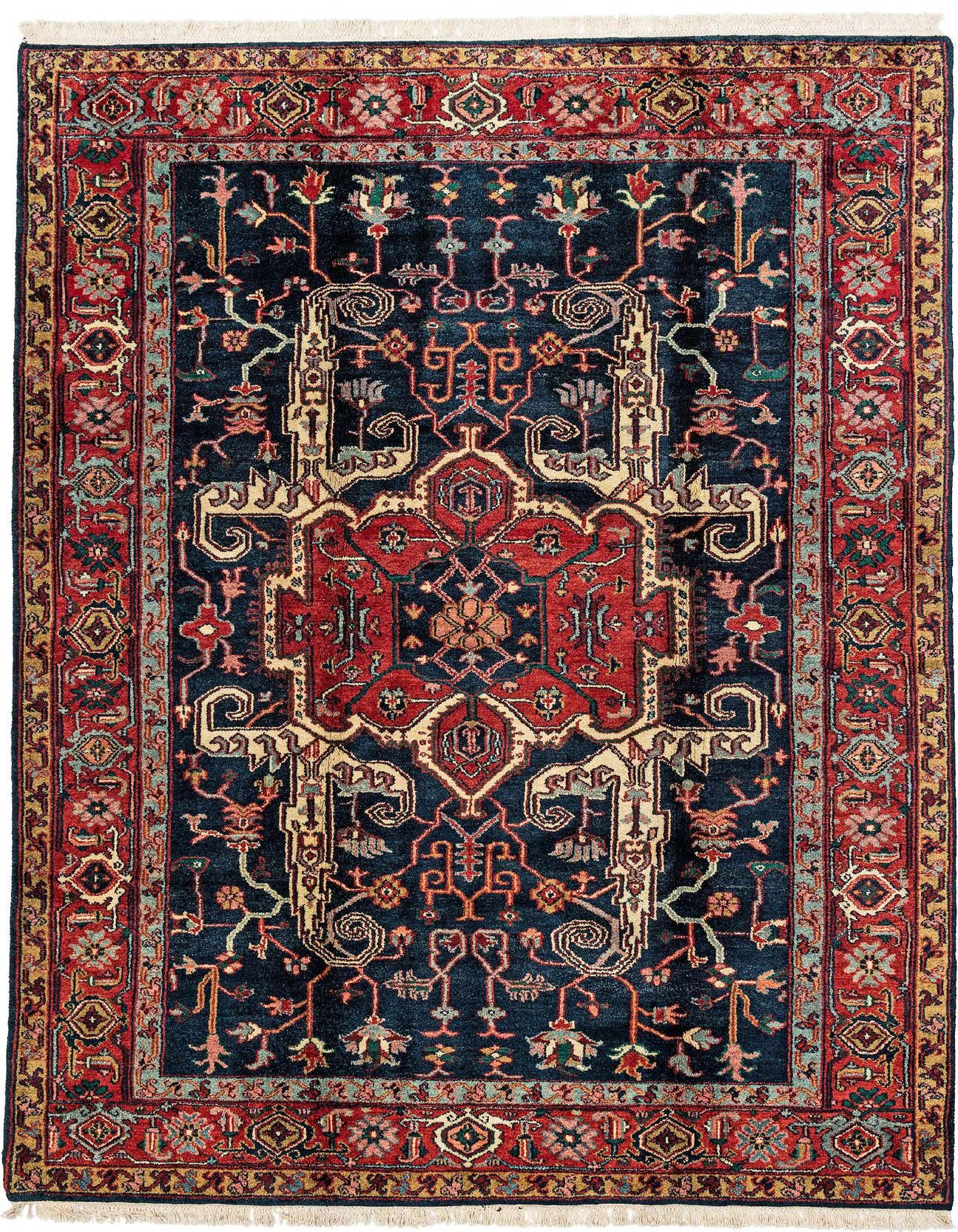 6' 7 x 9' 9 Hand Knotted Heriz Wool Rug