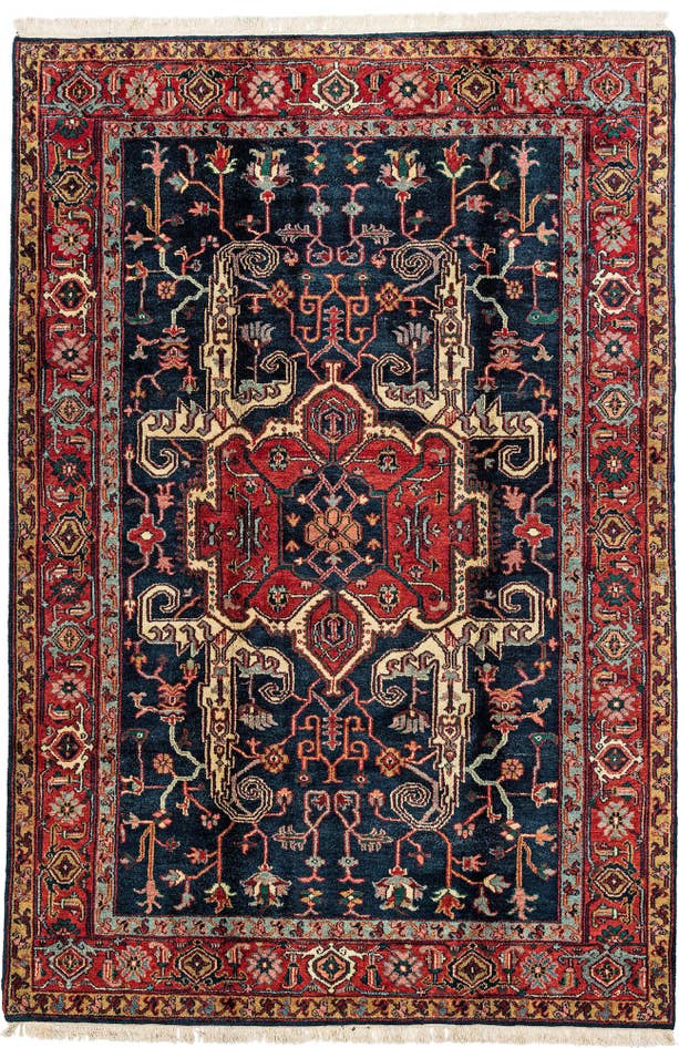 Detail image of 6' 7 x 9' 9 Hand Knotted Heriz Wool Rug