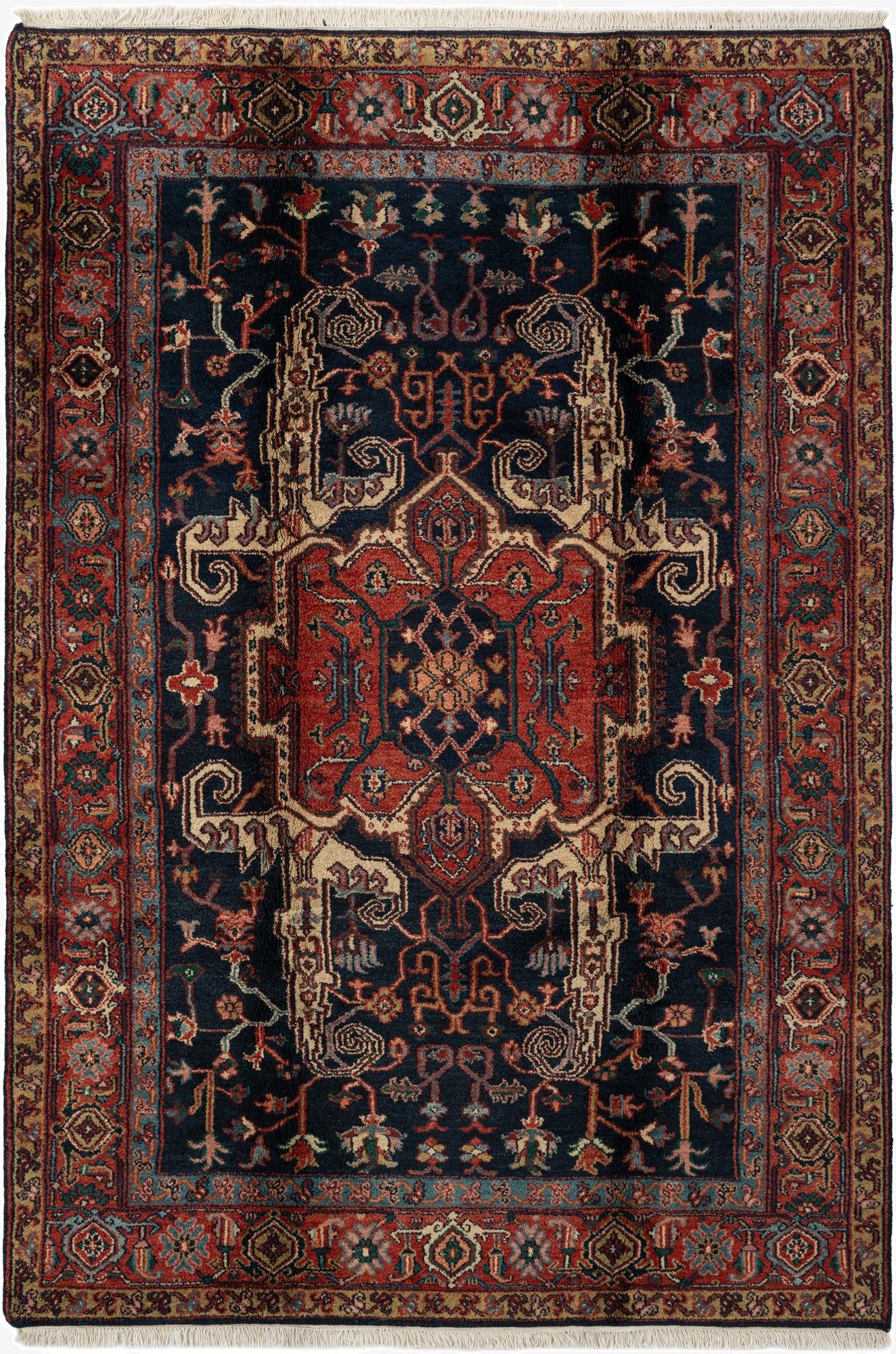 6' 6 x 9' 7  Hand Knotted Heriz Wool Rug