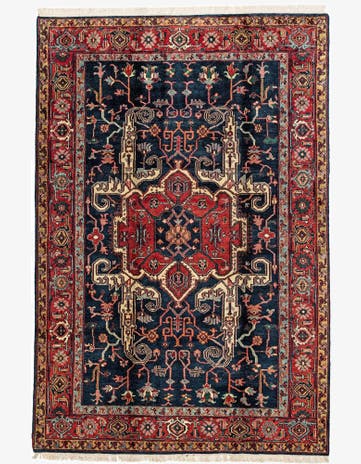 6' 7 x 9' 9 Hand Knotted Heriz Wool Rug