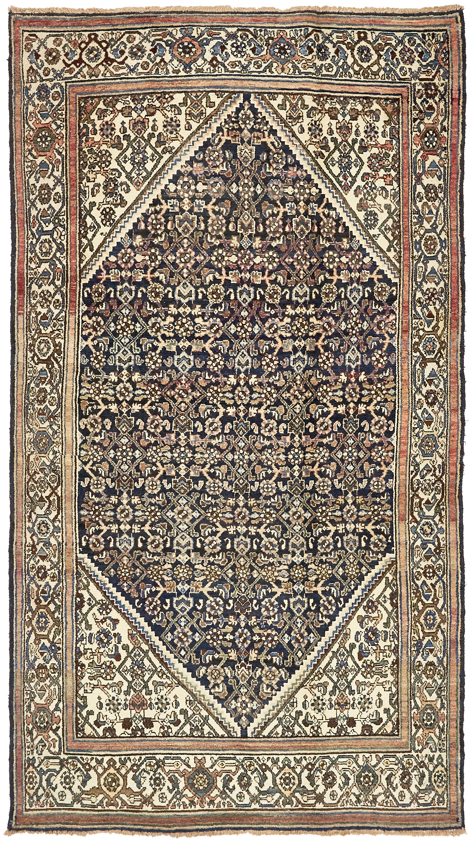 5' 7 x 10'  Hand Knotted Hossainabad Persian Wool Rug
