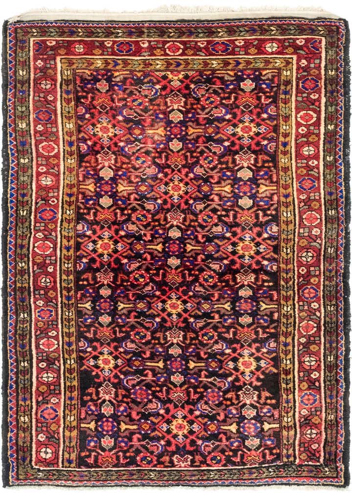 3' 9 x 6' 7 Hand Knotted Hossainabad Persian Wool Rug