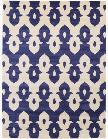 Navy Blue Ikat Rug