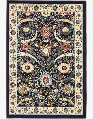 Navy Blue Isfahan Design Rug