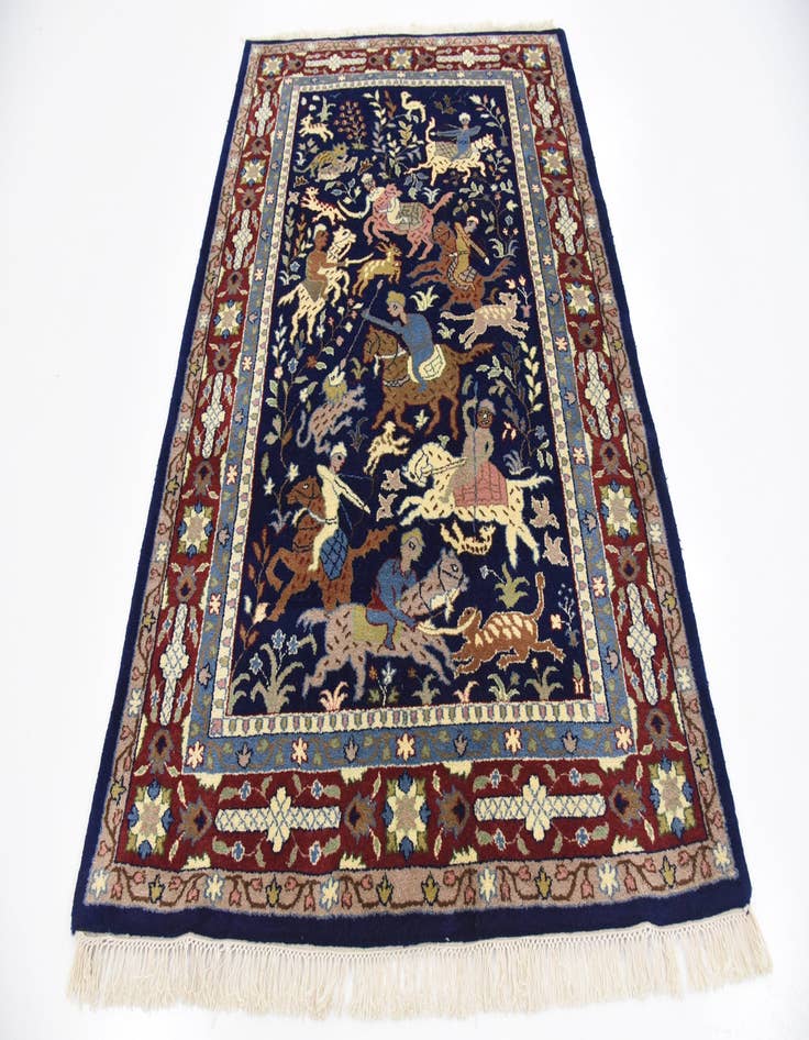 Detail image of 4' 6 x 6' 5 Hand Knotted Isfahan Oriental Wool Rug