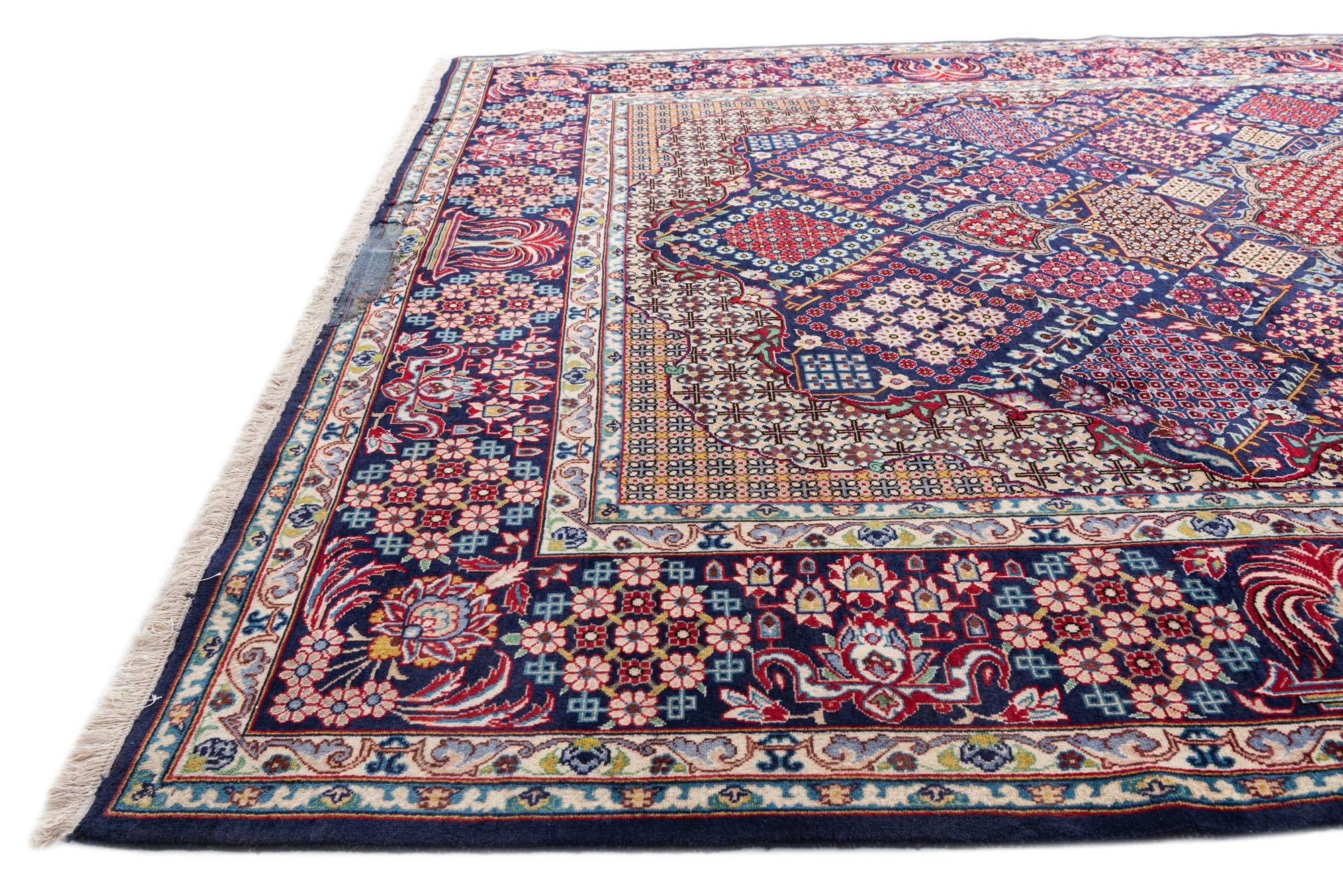 10' 1 x 15' 2 Hand Knotted Isfahan Persian Wool Rug