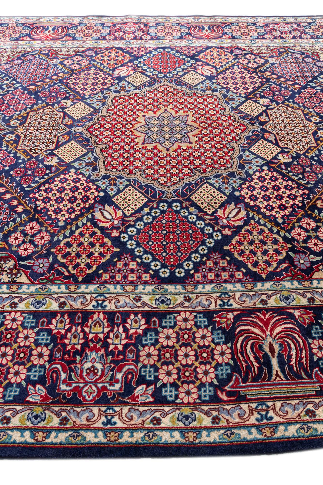 10' 1 x 15' 2 Hand Knotted Isfahan Persian Wool Rug