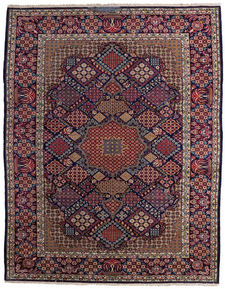 Detail image of 10' 1 x 15' 2 Hand Knotted Isfahan Persian Wool Rug