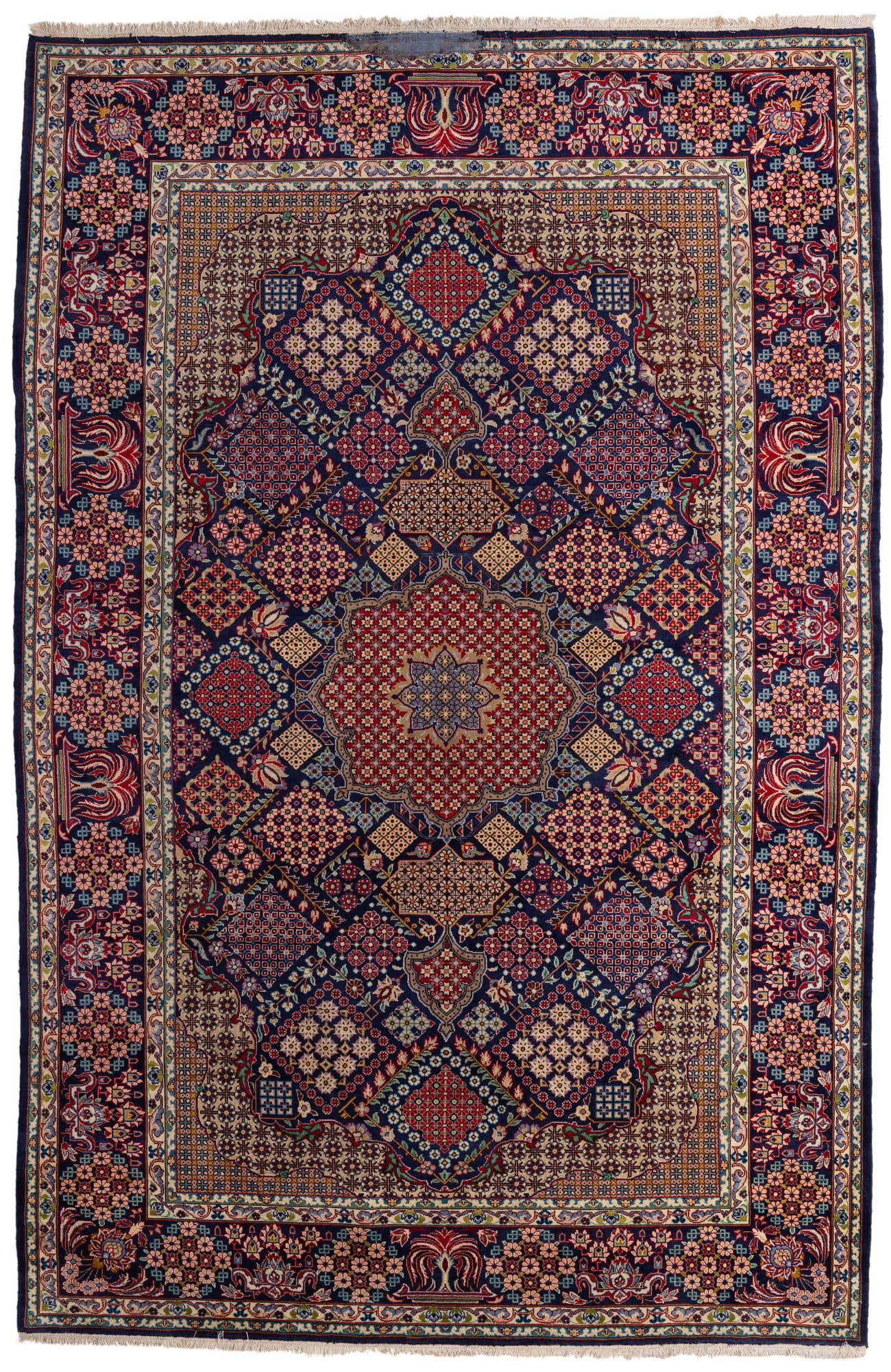 10' 1 x 15' 2 Hand Knotted Isfahan Persian Wool Rug