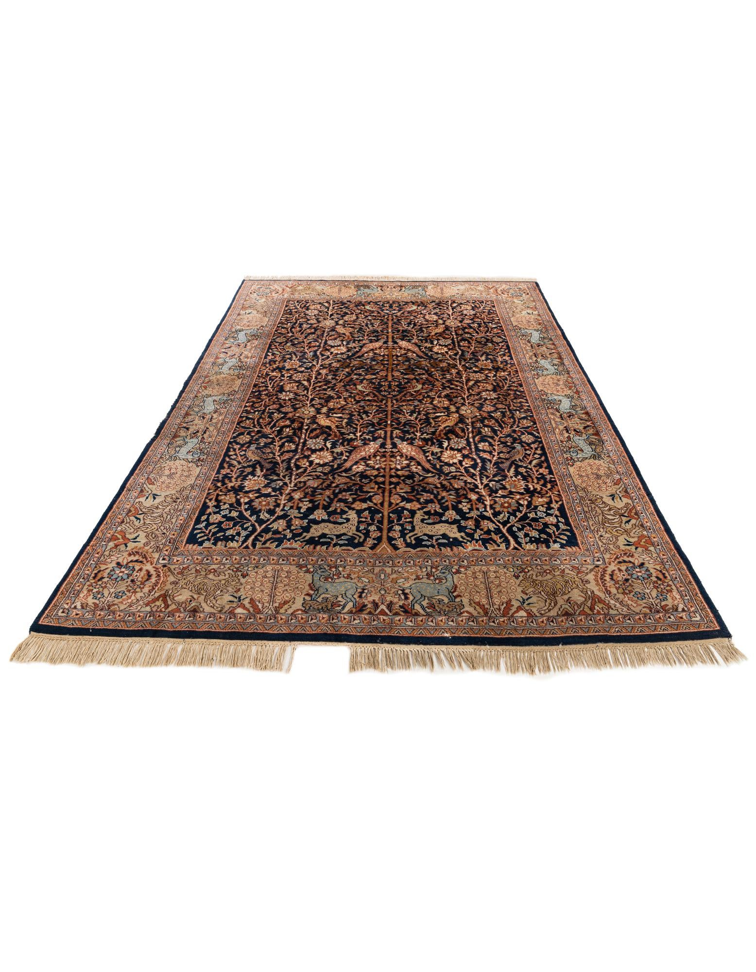 6' x 9' 2 Hand Knotted Isfahan Oriental Wool Rug