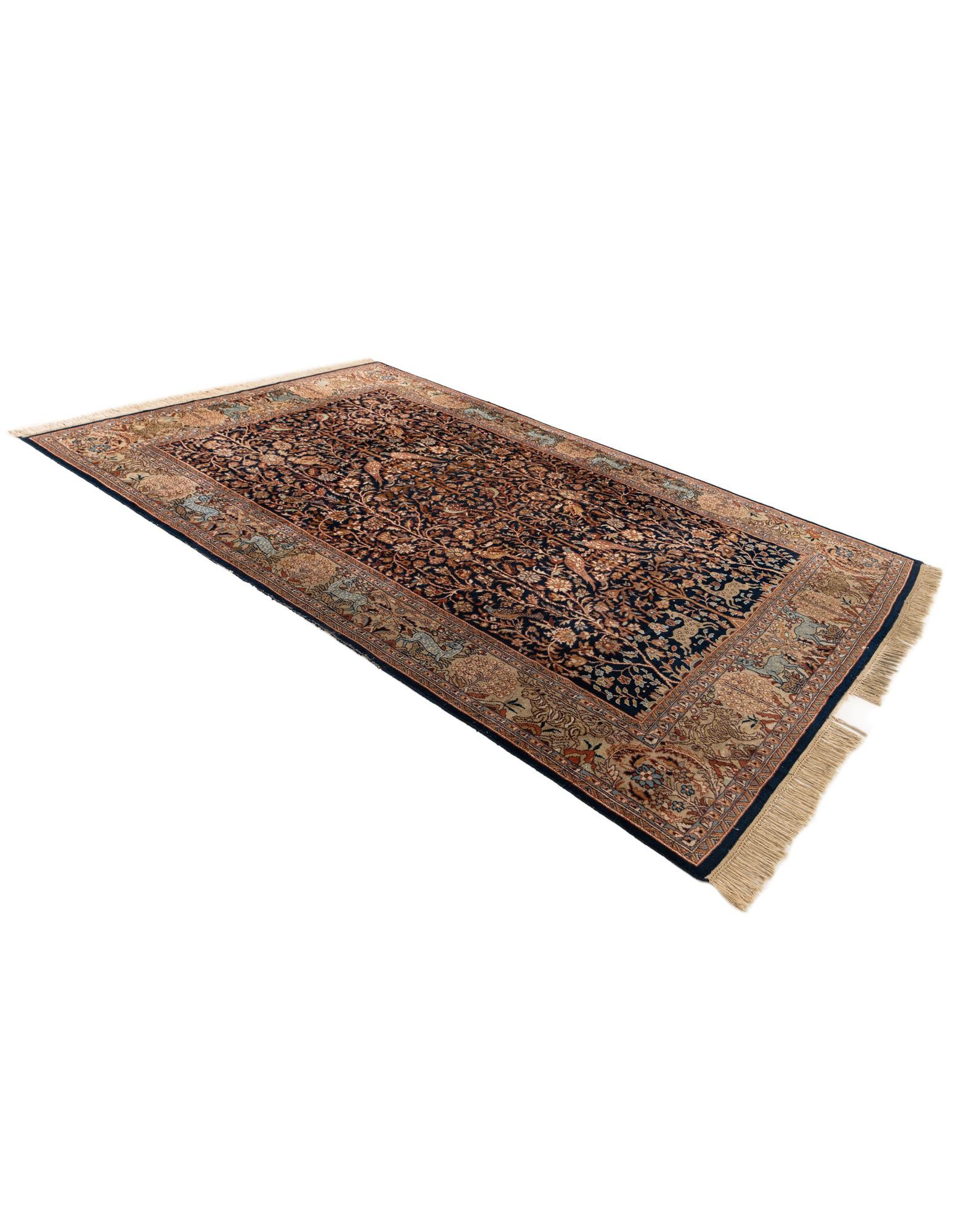 6' x 9' 2 Hand Knotted Isfahan Oriental Wool Rug