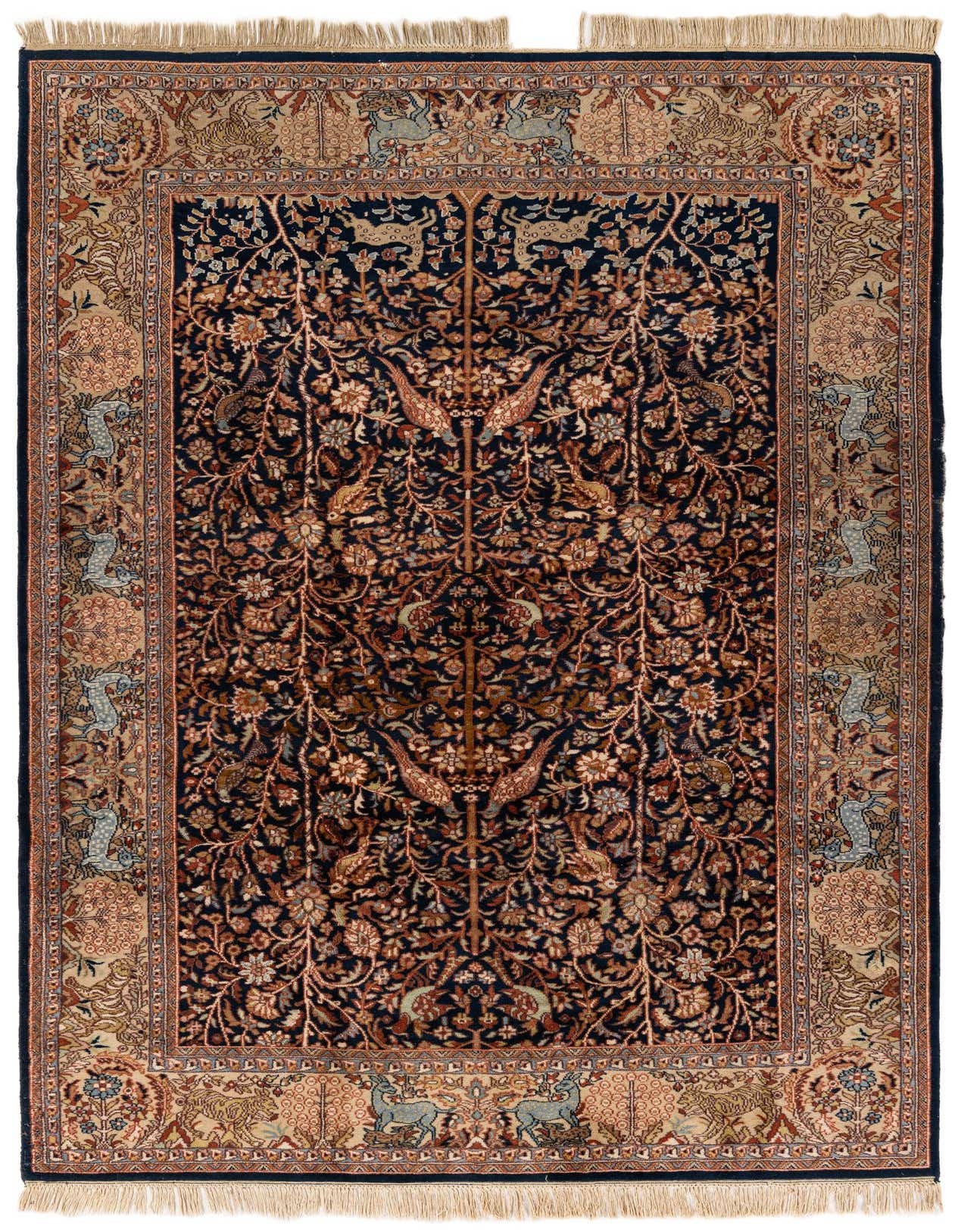 6' x 9' 2 Hand Knotted Isfahan Oriental Wool Rug
