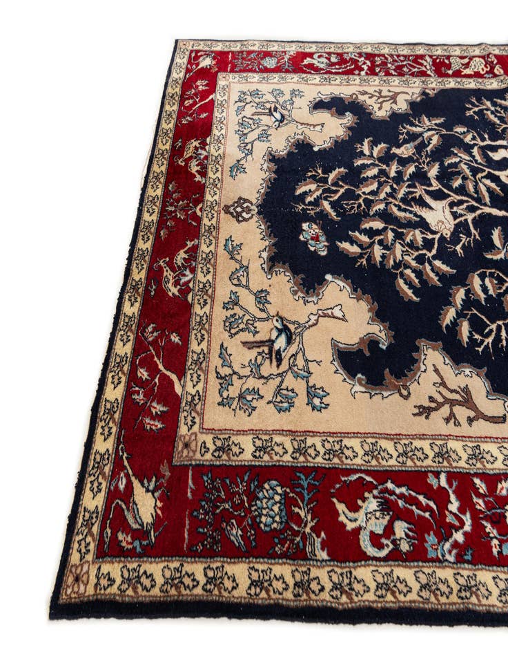 Detail image of 4' 6 x 7' 6  Hand Knotted Isfahan Persian Wool Rug