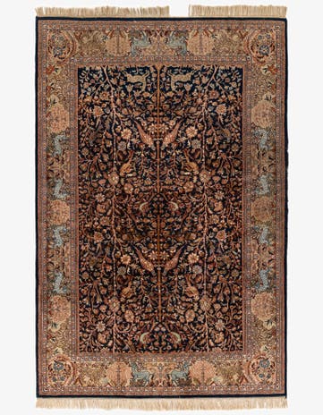 6' x 9' 2 Hand Knotted Isfahan Oriental Wool Rug