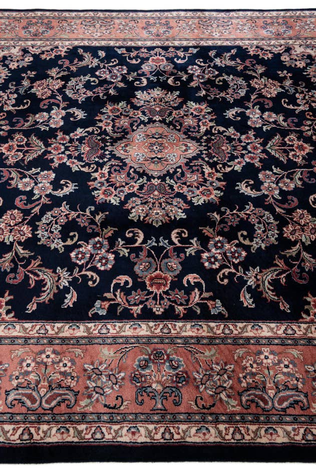 Detail image of 200cm x 255cm anudado a mano Jaipur Agra Alfombra Lana