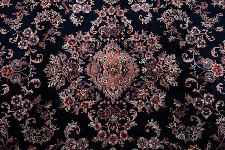 Detail image of 200cm x 255cm anudado a mano Jaipur Agra Alfombra Lana