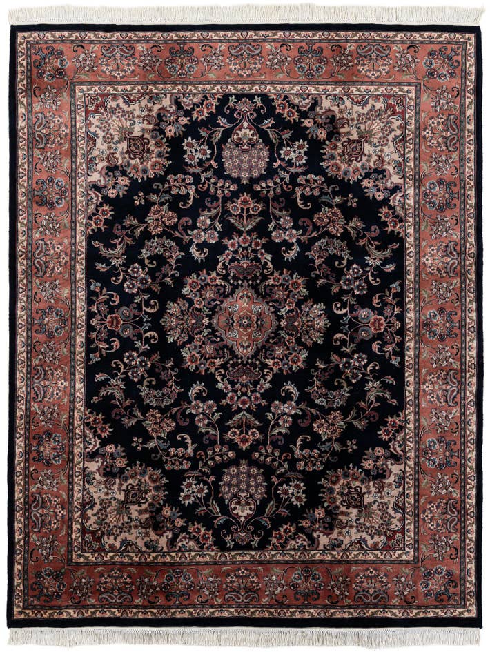 Detail image of 200cm x 255cm anudado a mano Jaipur Agra Alfombra Lana