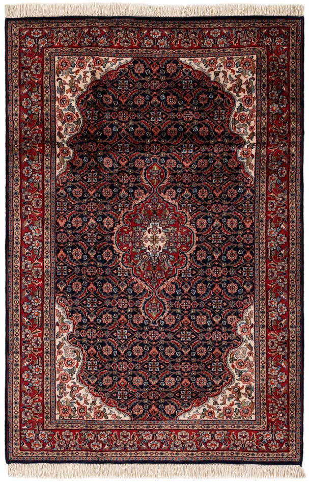 Detail image of 4' 1 x 6' 1 Hand Knotted Jaipur Agra Wool Rug