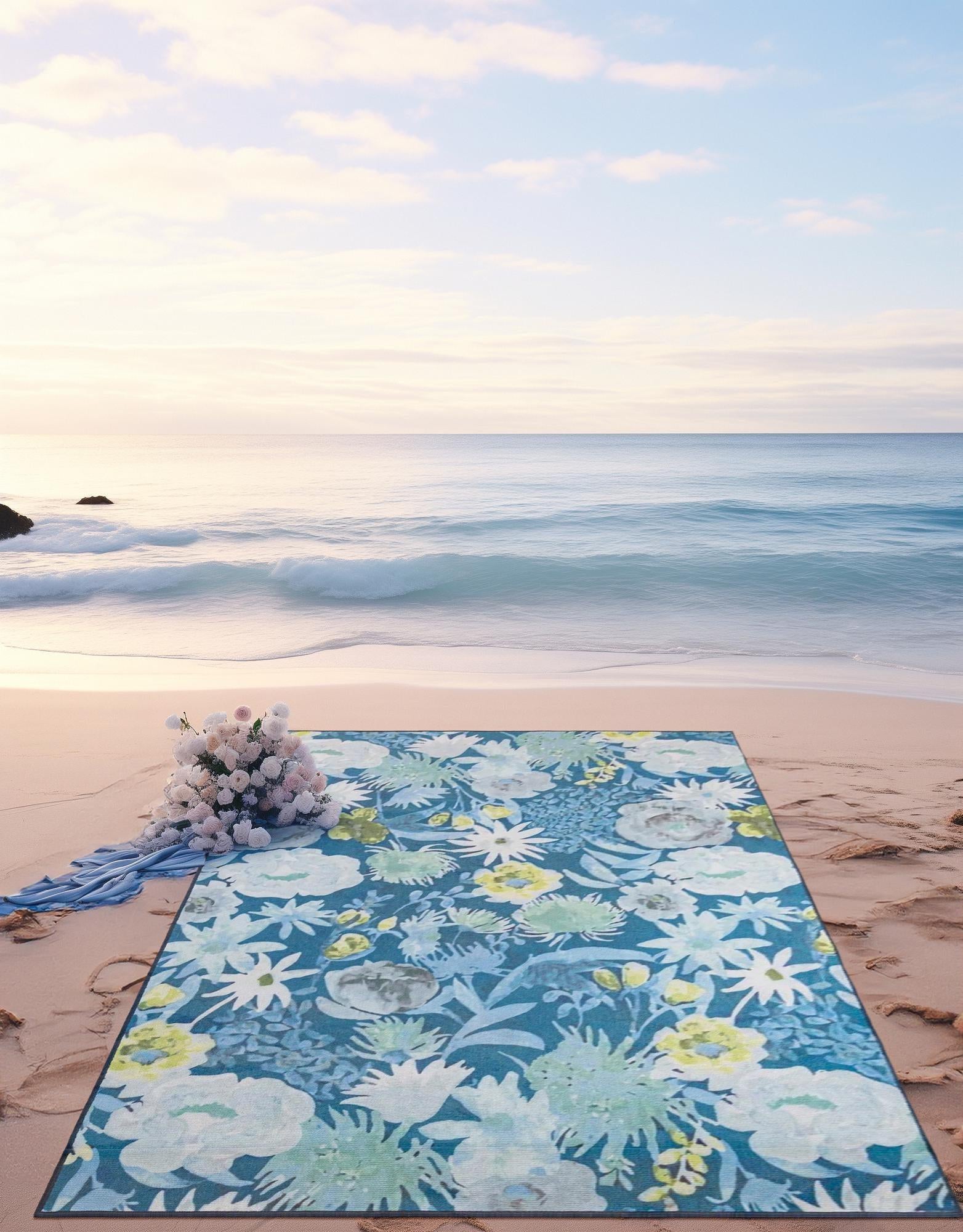 5' 3 x 8' Easy-Clean Jill Zarin Caribbean Indoor / Outdoor Rug