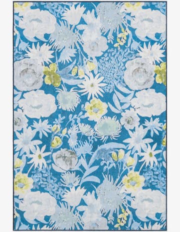 Navy Blue Easy-Clean Jill Zarin Caribbean Indoor / Outdoor Rug