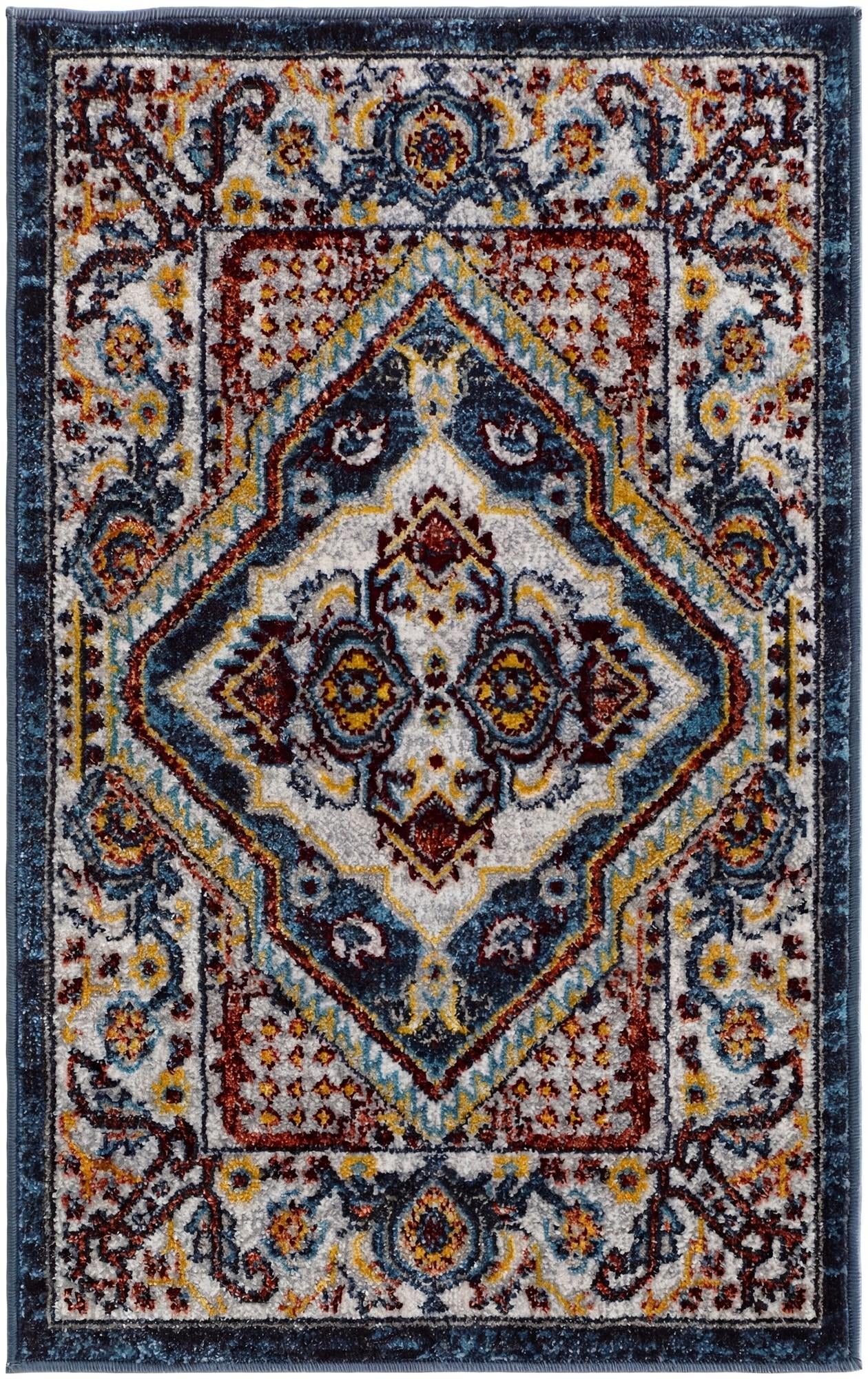 Navy Blue Kamala Washable Rug